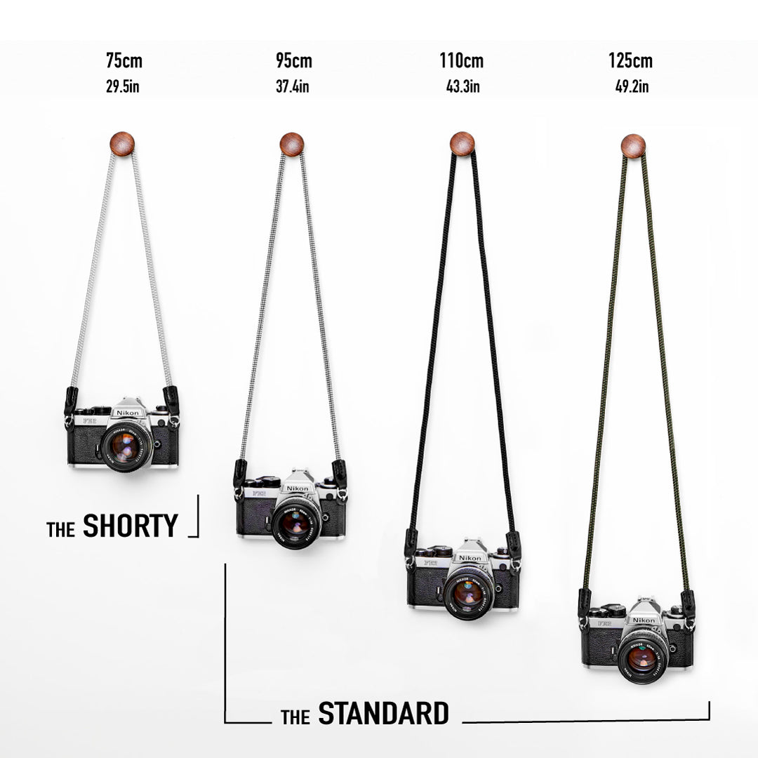 Rope camera straps handmade by Henry and Wilde in Western Australia available in four lengths and four colours.