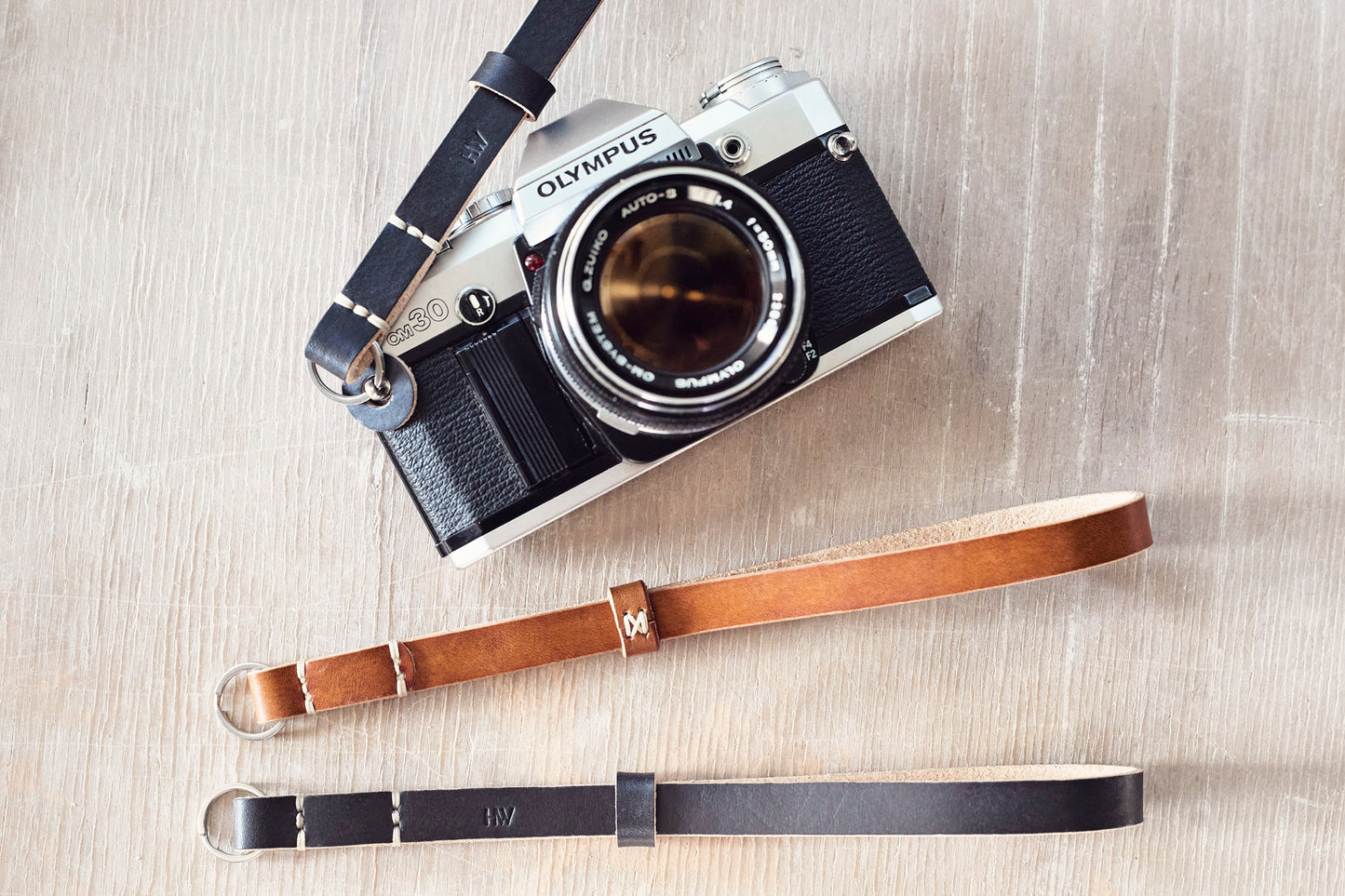 Gibson leather camera wrist strap handmade in Western Australia by Henry and Wilde