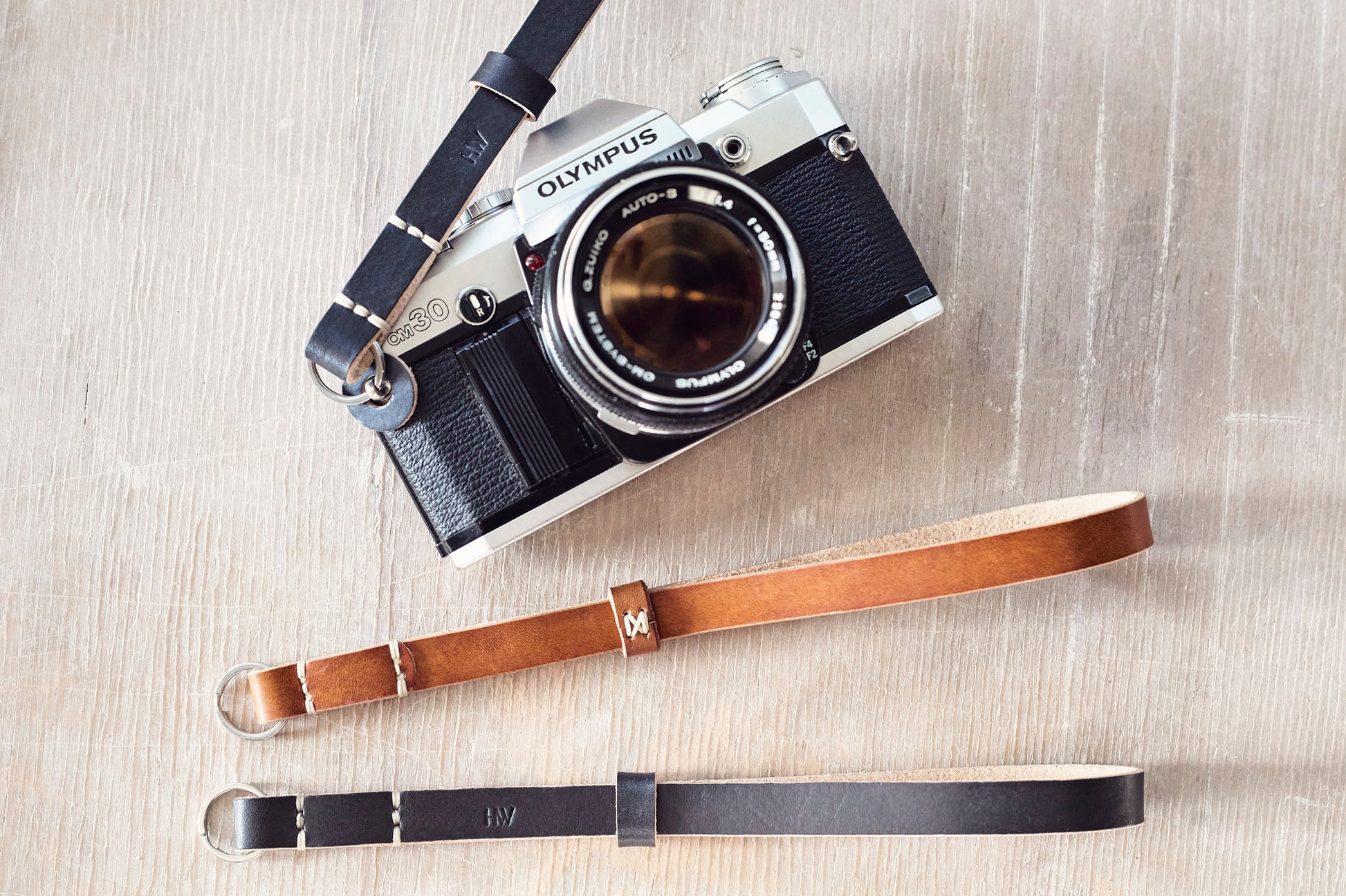 Gibson leather camera wrist strap handmade in Western Australia by Henry and Wilde