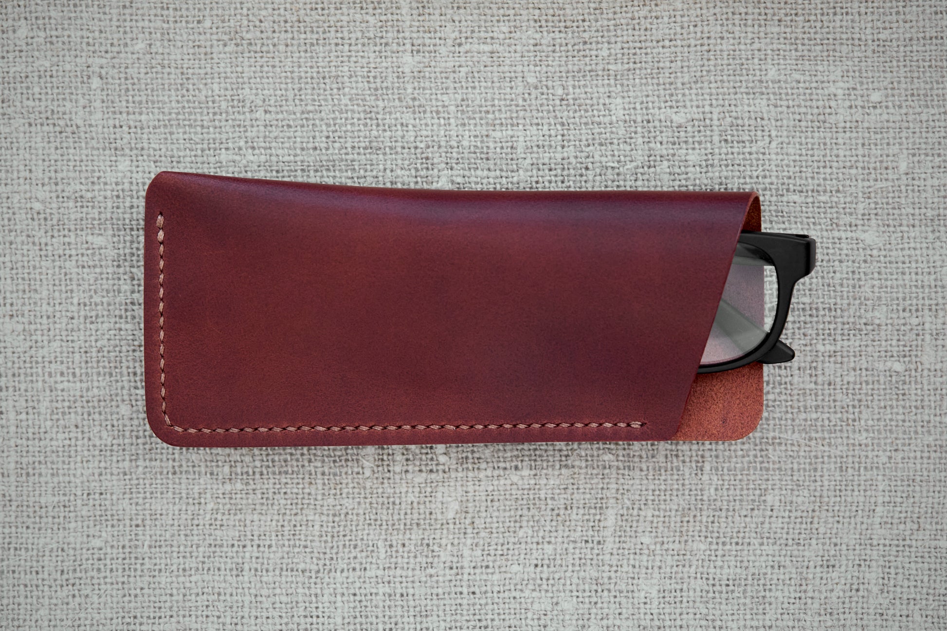Henry glasses sleeve in full-grain leather handmade in Western Australia