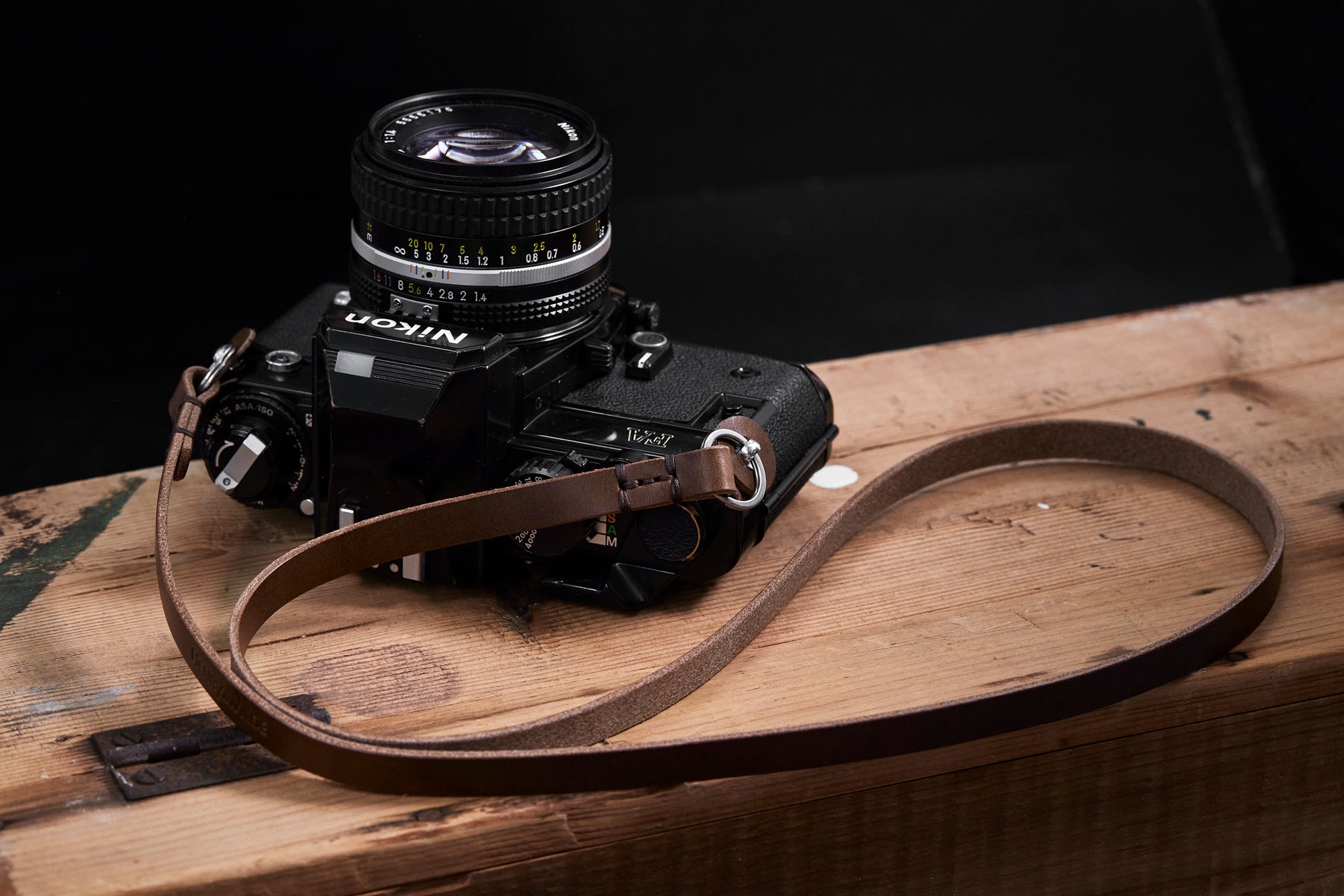 Vincent minimal leather camera strap handmade in Western Australia by Henry and Wilde